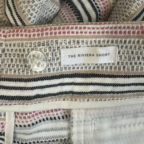 Ann Taylor LOFT Riviera Shorts Womens 6 Gray Cotton Linen Striped Preppy Coastal - Picture 8 of 8